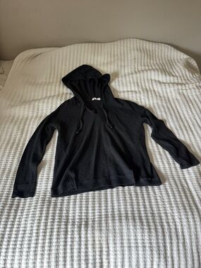 Roxy Charcoal Grey Waffle Knit Pullover Hoodie - Women’s Small